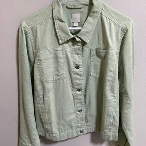 J. Jill Green Denim Jacket,  size large